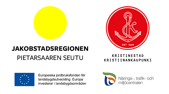 Logon och financiärer: Jakobstadsregionen, Kristinestad, EJFLU, NTM-centralen