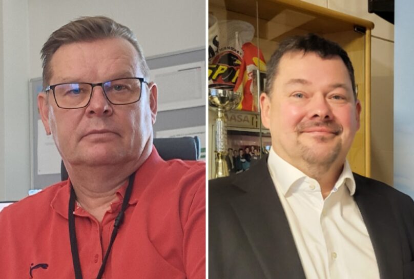 Uwira Oy:n uusi toimitusjohtaja Markku Välimäki ja Leinolat Groupin konsernijohtaja Keimo Kalliosaari.
