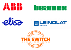 Logos: ABB, Beamex, Elisa, Leinolat Group, The Switch