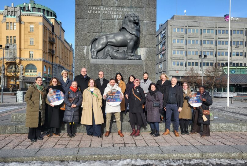 Many organisers are involved in making Vaasa EnergyWeek possible. In the photo are some of them, warmly welcoming everyone interested to take part in the programme.
