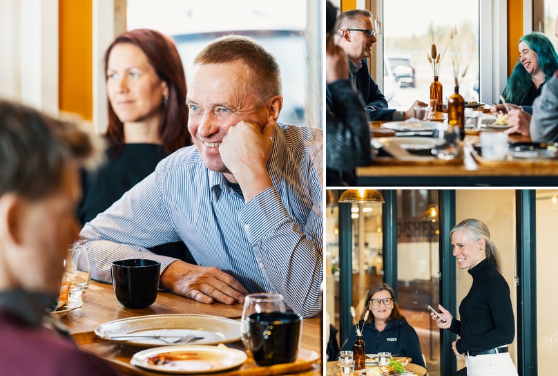 Bilderna är från en företagarlunch som Korsholms kommun ordnat.