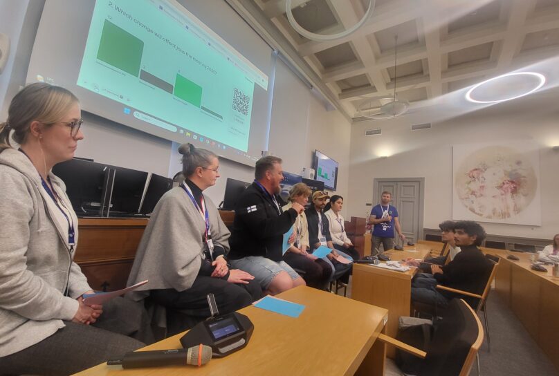 Sanna-Mari Kaakinen (ABB), Sari Järvenpää (Danfoss), Teemu Mäenpää (Vamia), Jenny Rönnqvist-Norrby (Novia), Trent Aliphon (Vamia), Isha Devkota, (VAMK), Lee Passmore (Moderator).